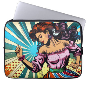 Funda Para Portátil Mujer bonito bailando salsa arte pop