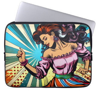 Funda Para Portátil Mujer bonito bailando salsa arte pop