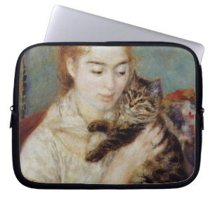Funda Para Portátil Mujer con un gato de Pierre-Auguste Renoir