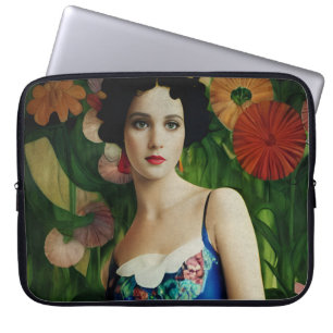Funda Para Portátil Mujer de estilo Art Déco elegante con grandes flor