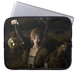 Funda Para Portátil Mujer delgada llevando lámpara