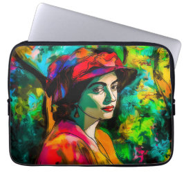 Funda Para Portátil Mujer en Gorra rojo