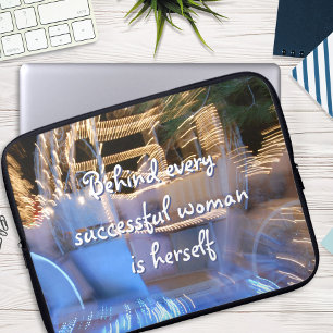 Funda Para Portátil Mujer exitosa cita guión de foto de entrenador de