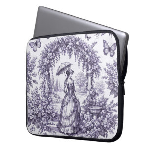 Funda Para Portátil Mujer francesa en un jardín Toile de Jouy