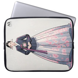 Funda Para Portátil Mujer hanbok clásica adorada con flores de cerezo