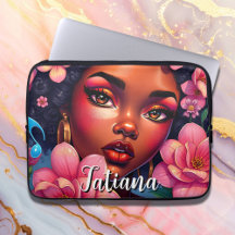 Mujer Hermosa de Color Flores Rosas Personalizadas