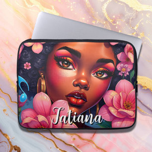 Funda Para Portátil Mujer Hermosa de Color Flores Rosas Personalizadas