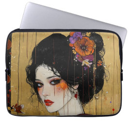 Funda Para Portátil Mujer hermosa en Kimono