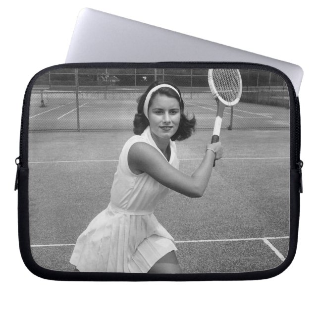Funda Para Portátil Mujer jugando al tenis (Frente)