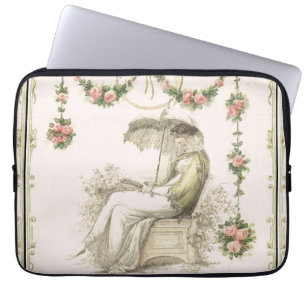 Funda Para Portátil Mujer leyendo la placa de moda Regency