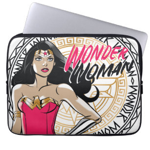 Funda Para Portátil Mujer Maravilla Con Emblema Tribal Griego