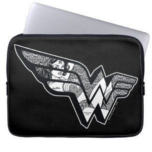 Funda Para Portátil Mujer Maravilla Sentada Con Logo De Anglage