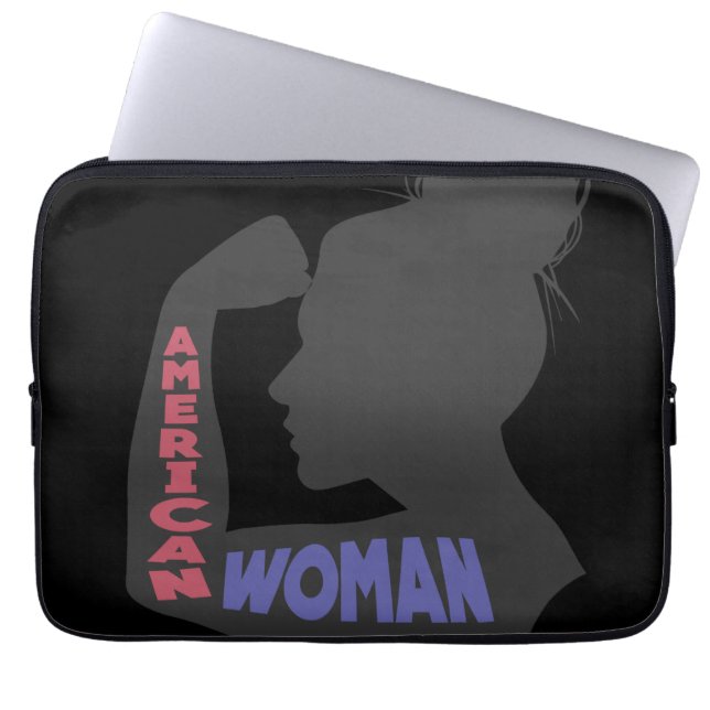 Funda Para Portátil Mujer norteamericana gris oscuro (Frente)