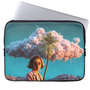 Funda Para Portátil Mujer surrealista con palmera