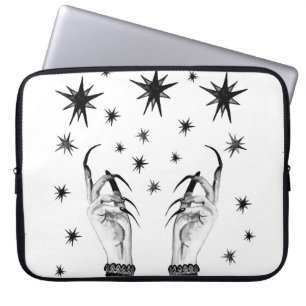 Funda Para Portátil Mujeres con antecedentes con estrellas, manos bruj