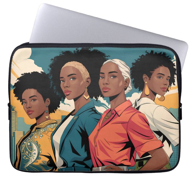 Funda Para Portátil Mujeres empoderadas en la moda urbana (Frente)