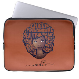 Funda Para Portátil Mujeres motivadoras negras, Copper Brown