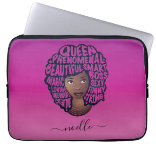Funda Para Portátil Mujeres negras motivadoras, magenta rosada