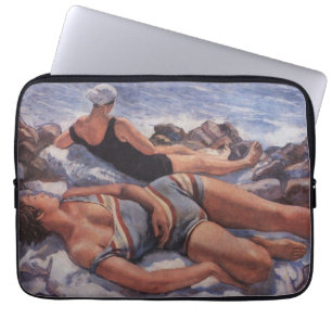 Funda Para Portátil Mujeres tomando el sol en la playa (por Serebriako