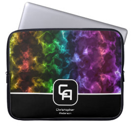 Funda Para Portátil Multicolores de monograma de humo oxidado