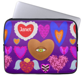 Funda Para Portátil Múltiples corazones coloridos Valentine