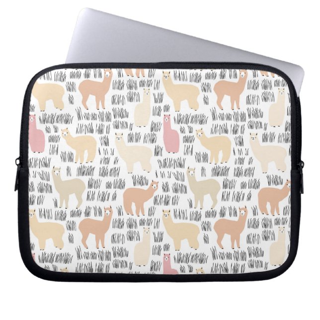 Funda Para Portátil Multitud del modelo de las alpacas (Frente)