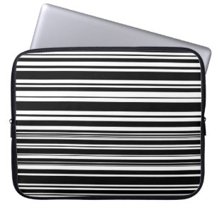 Funda Para Portátil Multitudes de rayas negras y blancas desiguales