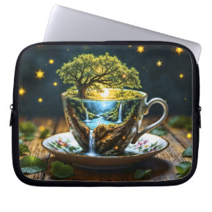 Funda Para Portátil Mundo en miniatura de taza de té de fantasía casca