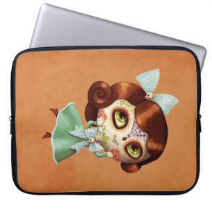 Funda Para Portátil Muñeca de Dia de Los Muertos Vintage