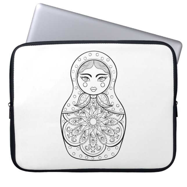 Funda Para Portátil Muñeca rusa elegante (Frente)