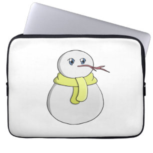 Funda Para Portátil Muñeco de nieve con una bufanda amarilla