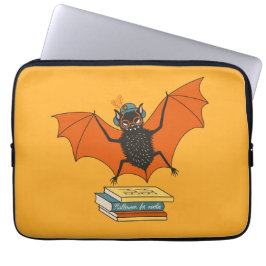 Funda Para Portátil Murciélago Leyendo | Bibliotecaria Caprichosa con 