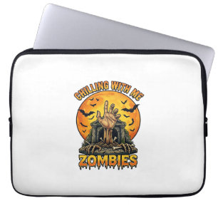 Funda Para Portátil Murciélagos de luna llena lápida mano zombies esca