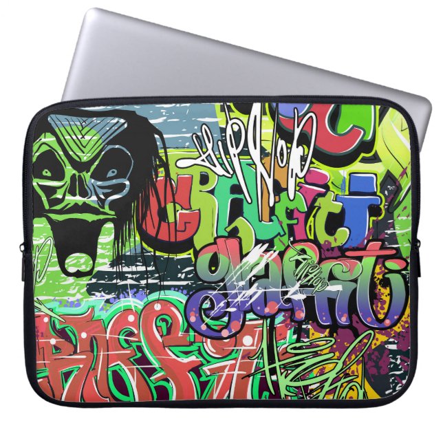 Funda Para Portátil Muro de graffiti: El hip hop urbano (Frente)