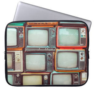 Funda Para Portátil Muro de la televisión retro colorida