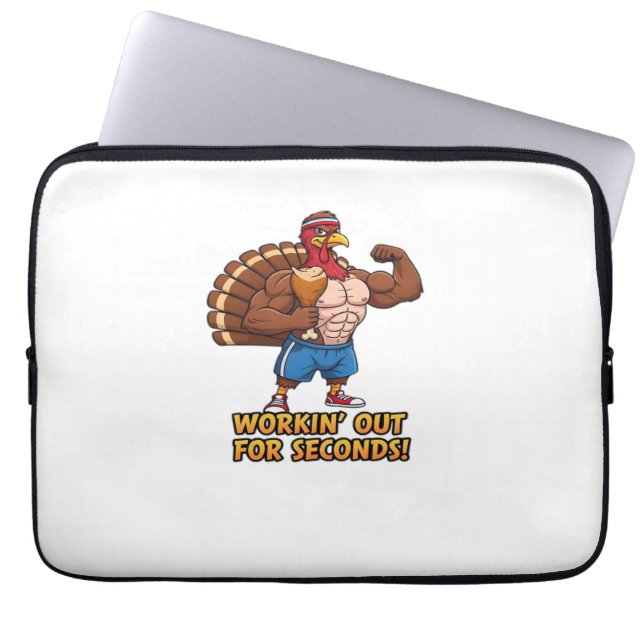 Funda Para Portátil Muscular Turquía Gimnasio Campeón del Día de Acció (Frente)