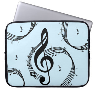Funda Para Portátil Música Climactic G Clef Blue