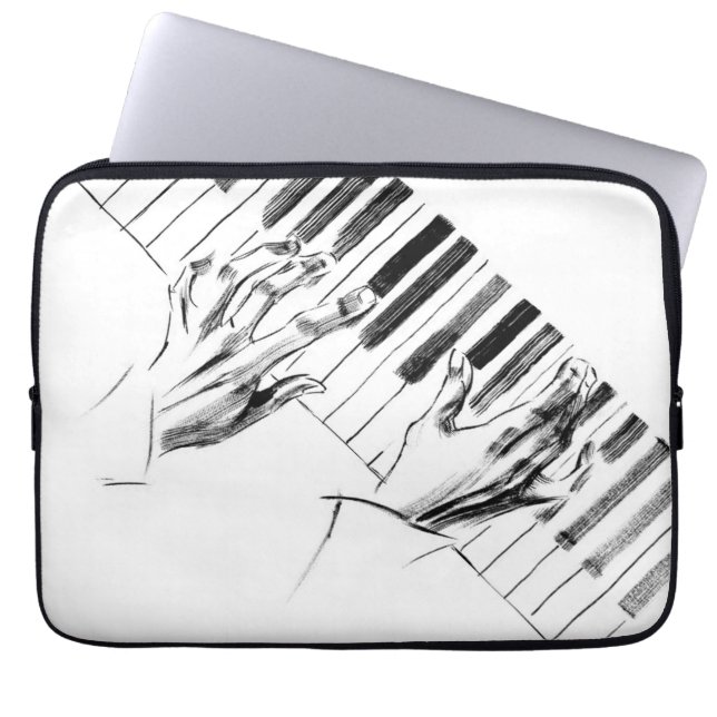 Funda Para Portátil Música de piano (Frente)
