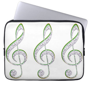Funda Para Portátil MÚSICA Esmeralda y Diamond Treble Clef