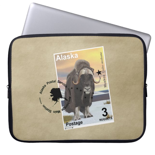 Funda Para Portátil Muskox Stamp Souvenir (Frente)
