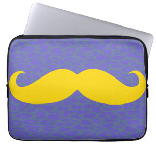 Funda Para Portátil Mustache amarillo