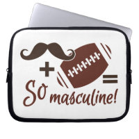 Mustache & Football laptop sleeve