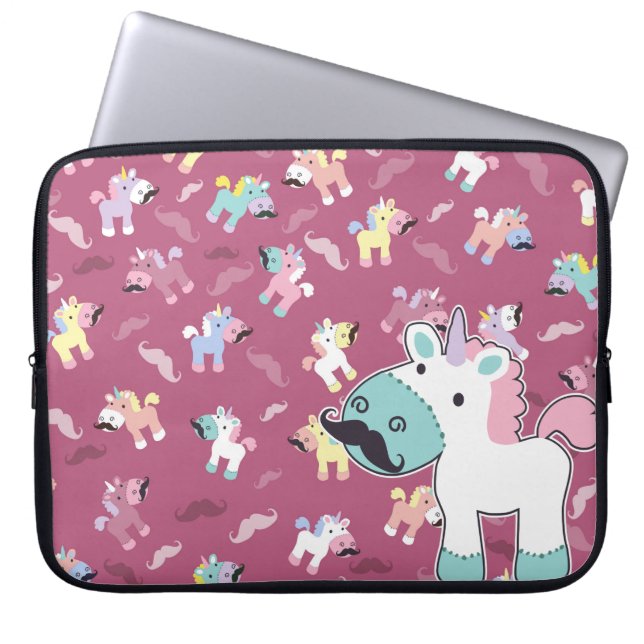 Funda Para Portátil Mustachio Unicornio (Frente)