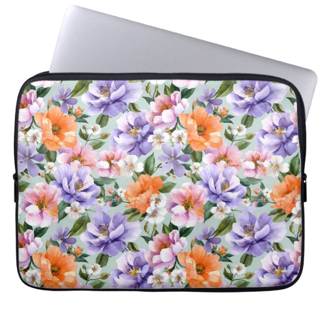 Funda Para Portátil Muted Colorful Flowers Boho flower  (Frente)