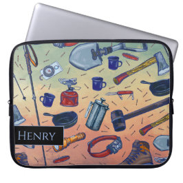 Funda Para Portátil Muted Sunrise Camping Gear Pattern 