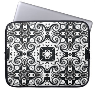 Funda Para Portátil MVB Quad Twirl Design-Black & White
