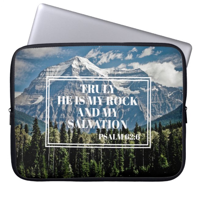 Funda Para Portátil My Rock My Salvation Christian Bible Mountain (Frente)