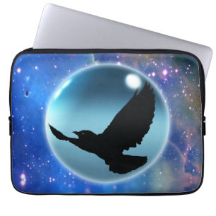 Funda Para Portátil Mystical Flying Crow & Orb Laptop Sleeve