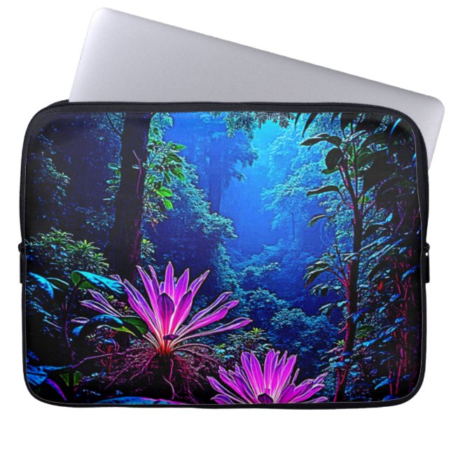 Funda Para Portátil Mystical Glowing Jungle Bloom Design (Frente)