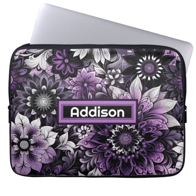 Funda Para Portátil Mystical Purple Blooms (Frente)